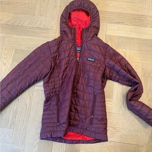 Patagonia Women's Hooded Quilted Jacket - Burgundy and Red